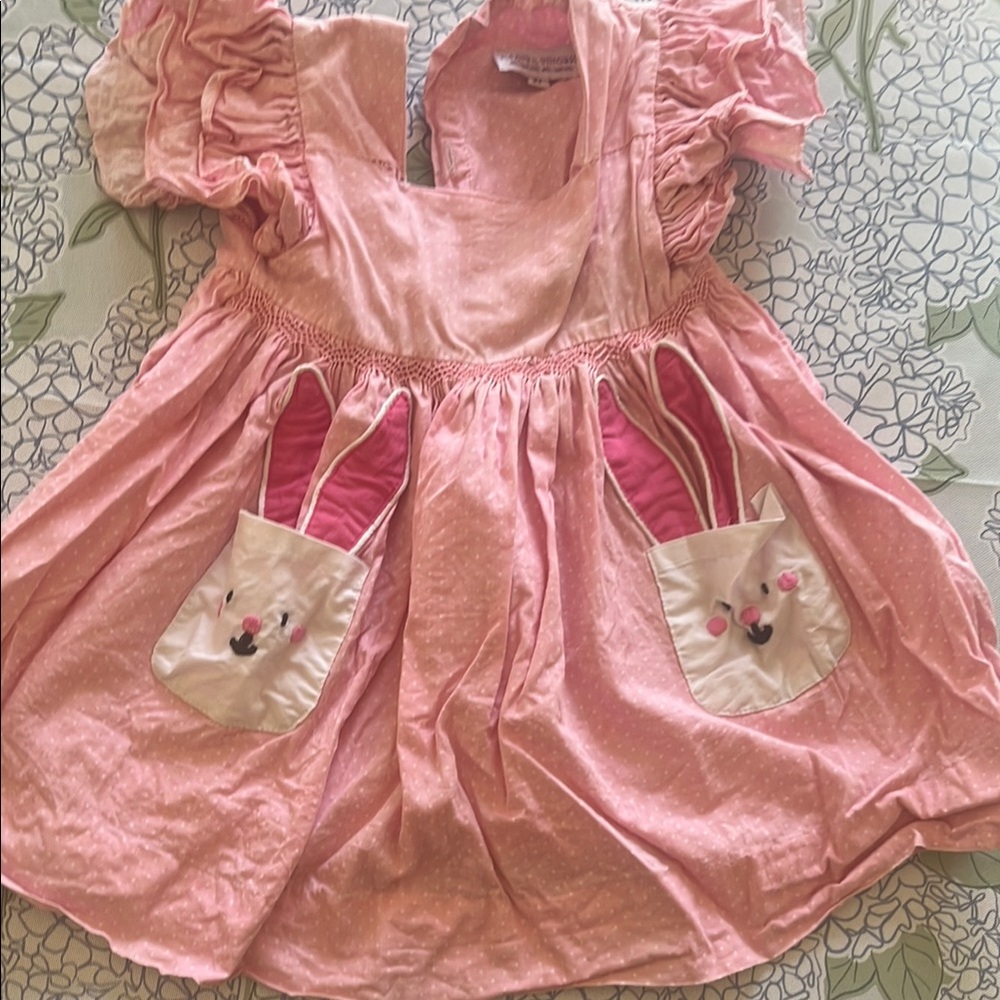 2T Pink Dress with Bunny Pockets